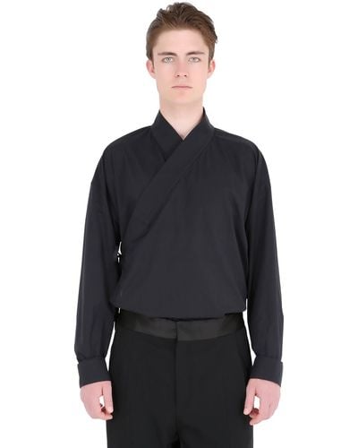Haider Ackermann Cotton Poplin Kimono Shirt - Black