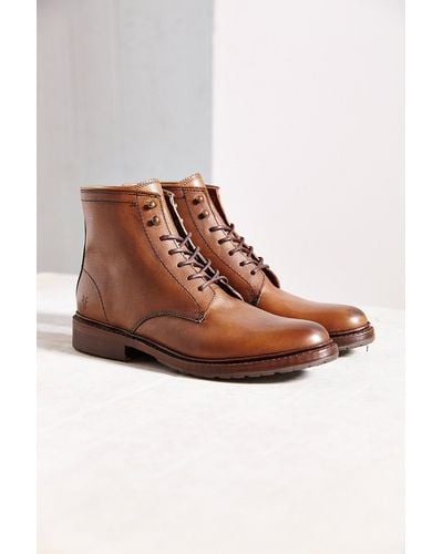 Frye James Lug Lace-Up Boot - Brown