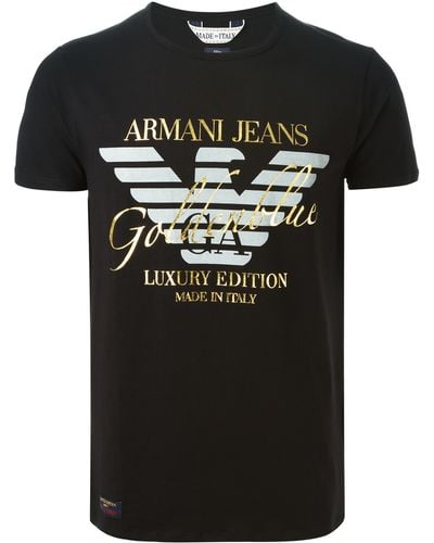 Armani Jeans Special Edition T.shirt With Logo - Black