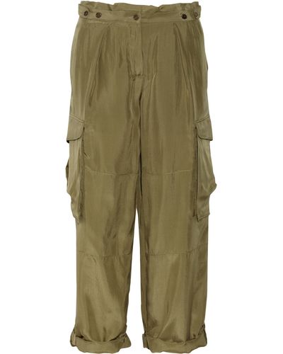 Alexander McQueen Silk Cargo Trousers - Green
