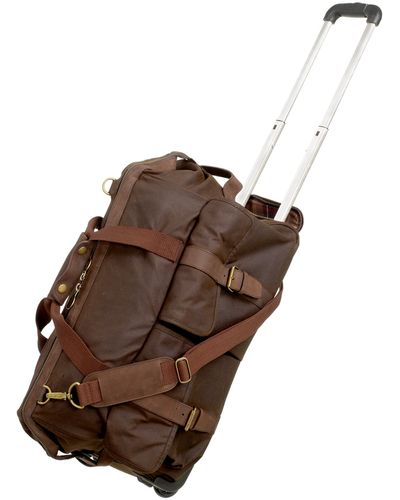 Barbour Waxed Cotton 2-Wheel Holdall - Brown