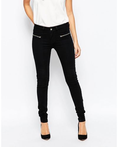Madam Rage Skinny Jeans With Zip Pocket - Black