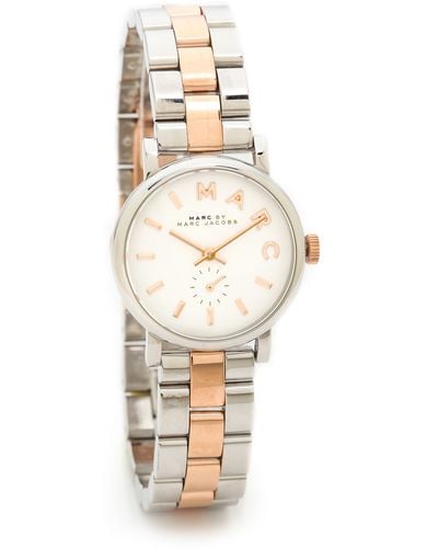 Marc By Marc Jacobs Baker Watch - Two Tone Silver/Rose Gold - Metallic