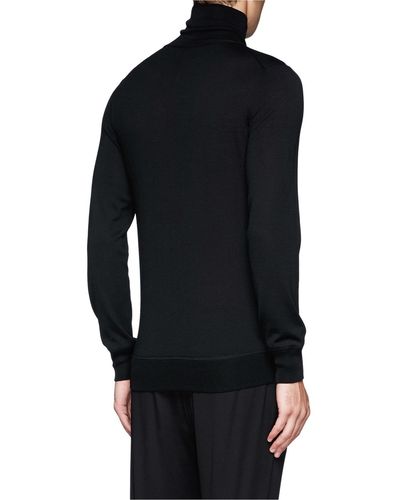 Alexander McQueen Zip Front Turtleneck Sweater - Black