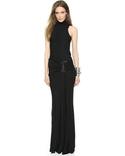 Donna Karan Sleeveless Turtleneck Dress Black