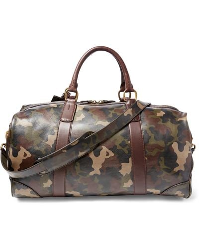 Polo Ralph Lauren Camouflage Leather Duffel Bag - Gray