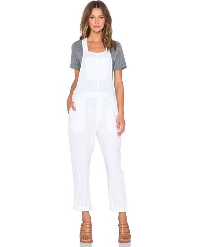 James Perse Linen Overalls - White