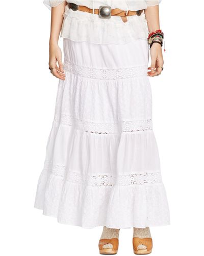 Denim & Supply Ralph Lauren Eyelet Tiered Maxi Skirt - White