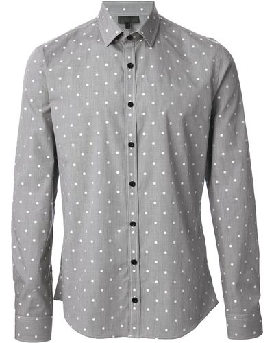 Les Hommes Polka Dot Print Shirt - Gray