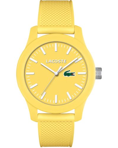 Lacoste Men's .12.12 Yellow Silicone Strap Watch 43mm 2010774
