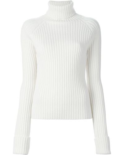 JOSEPH Ribbed Turtleneck Sweater - White