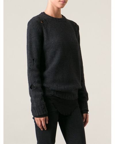 DIESEL Distressed Sweater - Black