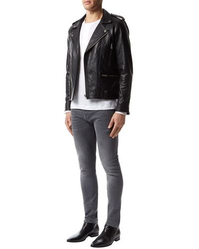 Sandro Thrasher Leather Jacket - Black