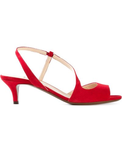 L'Autre Chose Kitten Heel Sandals - Red