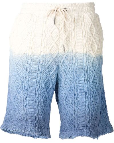 Rochambeau Cable Knit Shorts - Blue