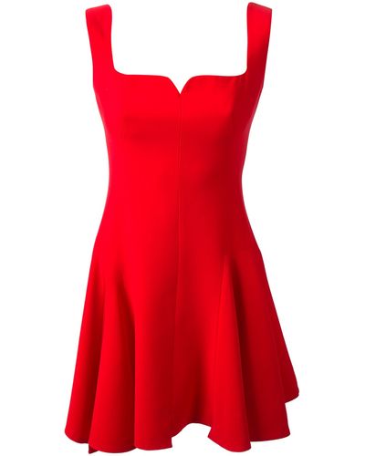 Alexander McQueen Sleeveless Skater Dress - Red