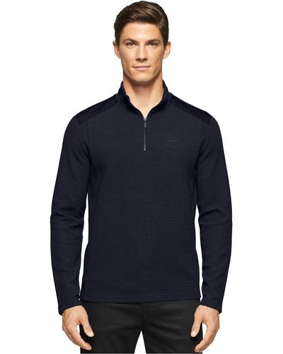 Calvin Klein French-rib Quarter-zip Sweater - Black
