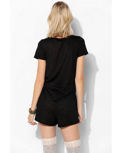 Urban Outfitters Bdg Jersey Tee Shirt Romper - Black
