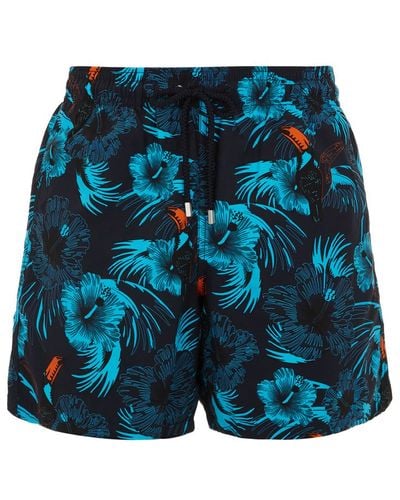 Vilebrequin Toucan Print Moorea Swim Shorts - Blue