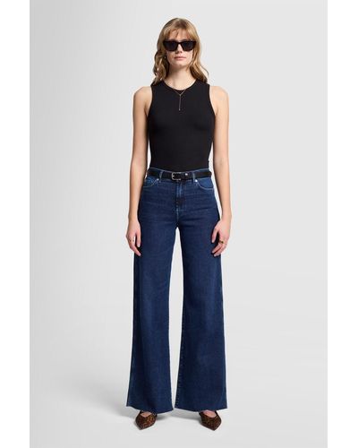 7 For All Mankind Lotta Luxe Vintage Paradise Cove With Raw Cut - Blue