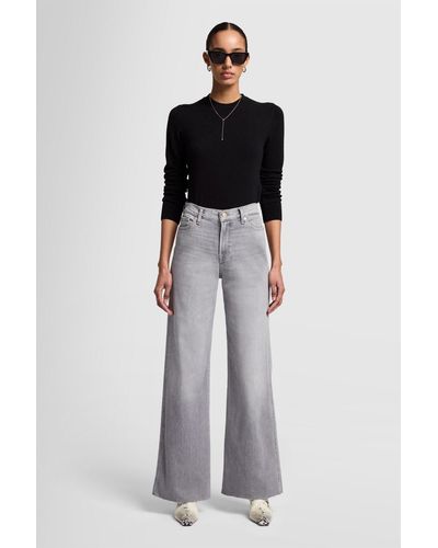 7 For All Mankind Lotta Luxe Vintage Dust With Raw Cut - White