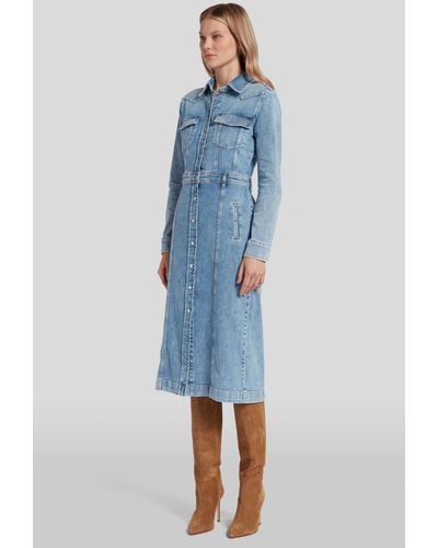 7 For All Mankind Luxe Dress Morning Sky - Blue