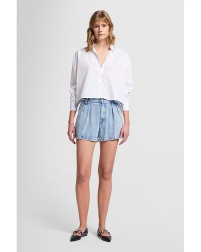 7 For All Mankind Pleated Short Abyss - Blue