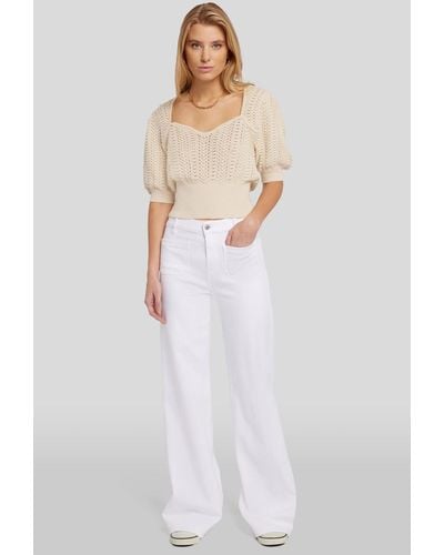 7 For All Mankind Lotta Love Again With Patch Pockets - White