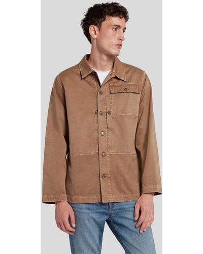 7 For All Mankind Overshirt Military Sand - Brown