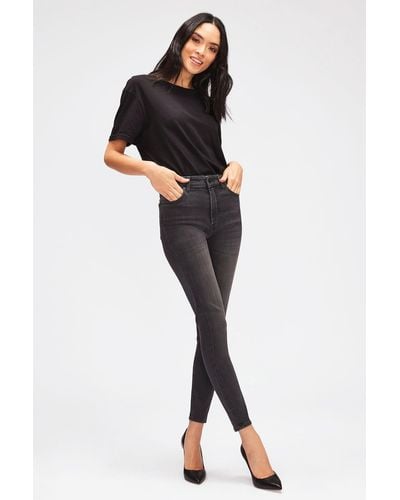 7 For All Mankind Aubrey Slim Illusion Luxe Mistery - Black