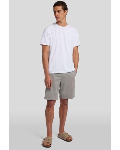 7 For All Mankind Slimmy Chino Short Weightless Colours Sea Stone - White
