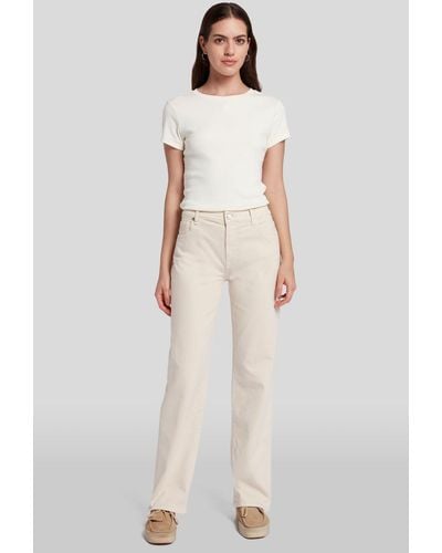7 For All Mankind Ellie Straight Colored Stretch Oat - Natural