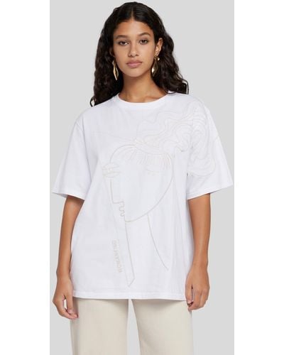 7 For All Mankind Women's Day Tee S/s Cotton White