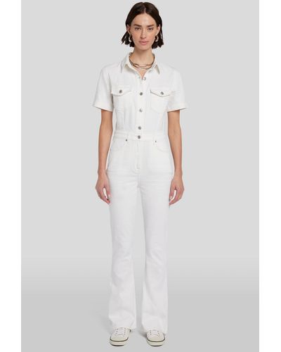 7 For All Mankind Denim Jumpsuit Sunny - White