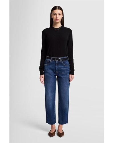 7 For All Mankind The Modern Straight Rebel With Raw Cut - Blue