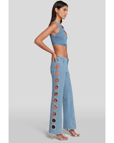 7 For All Mankind Slouchy Bootcut Feel With Crystals - Blue
