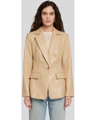 7 For All Mankind Blazer Faux Leather - Natural