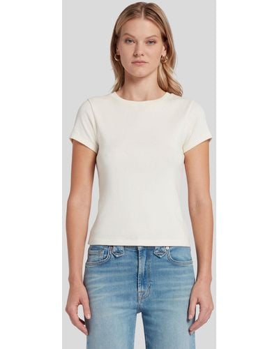 7 For All Mankind 90s Baby Tee Rib White