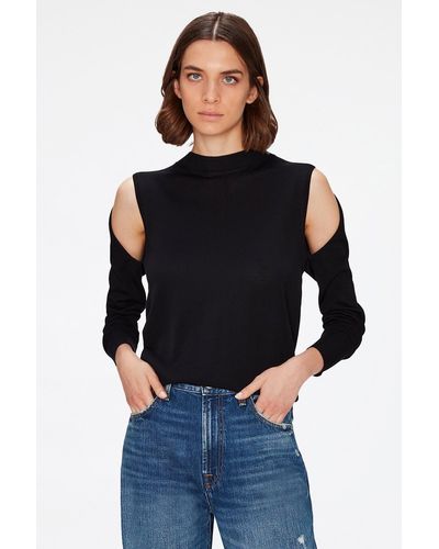 7 For All Mankind Cut-out Knit Cotton Black