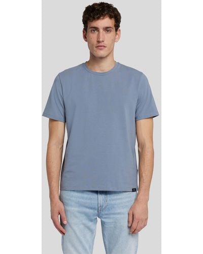 7 For All Mankind T-shirt Luxe Performance Dusty Blue - White