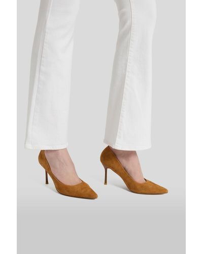 7 For All Mankind Classic Pump Suede Cognac - White