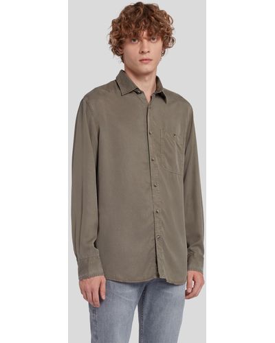 7 For All Mankind One Pocket Shirt Grey - Brown
