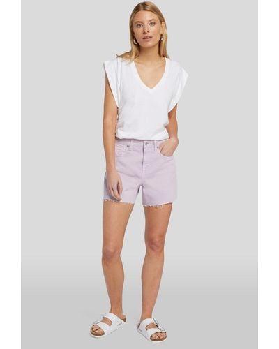 7 For All Mankind Monroe Long Shorts Colored Mankind With Raw Cut Lavender - Multicolour