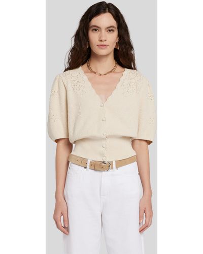 7 For All Mankind Western Cardigan Pointelle Bone - Natural