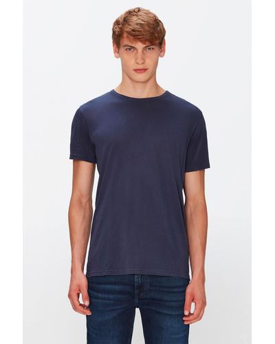 7 For All Mankind Featherweight Tee Cotton Navy - Blue