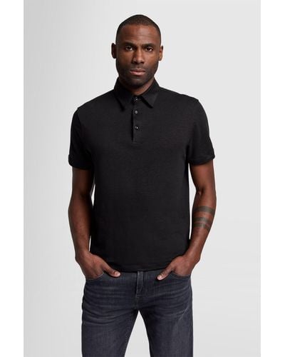 7 For All Mankind Polo Linen Black - Blue