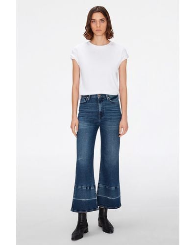 7 For All Mankind The Cropped Jo Luxe Vintage Spotlight With Let Down Hem - Blue