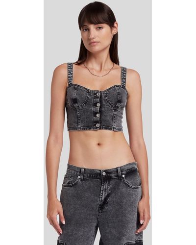 7 For All Mankind Corselette Top Never More - Black
