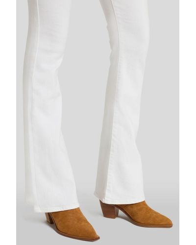 7 For All Mankind Cowboy Boot Suede Cognac - White