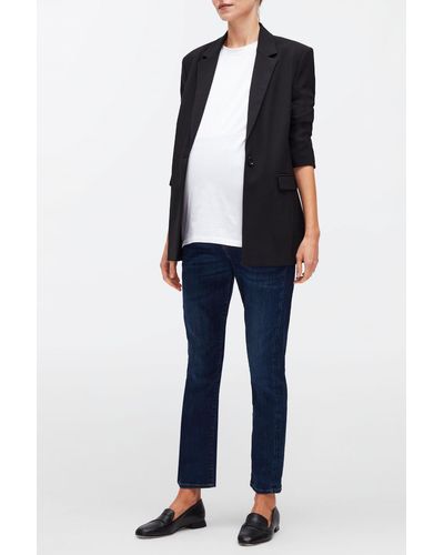 7 For All Mankind Straight Maternity Slim Illusion Luxe Starlight - Blue